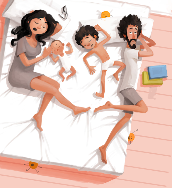 ilustración colecho naranjasyzapatos