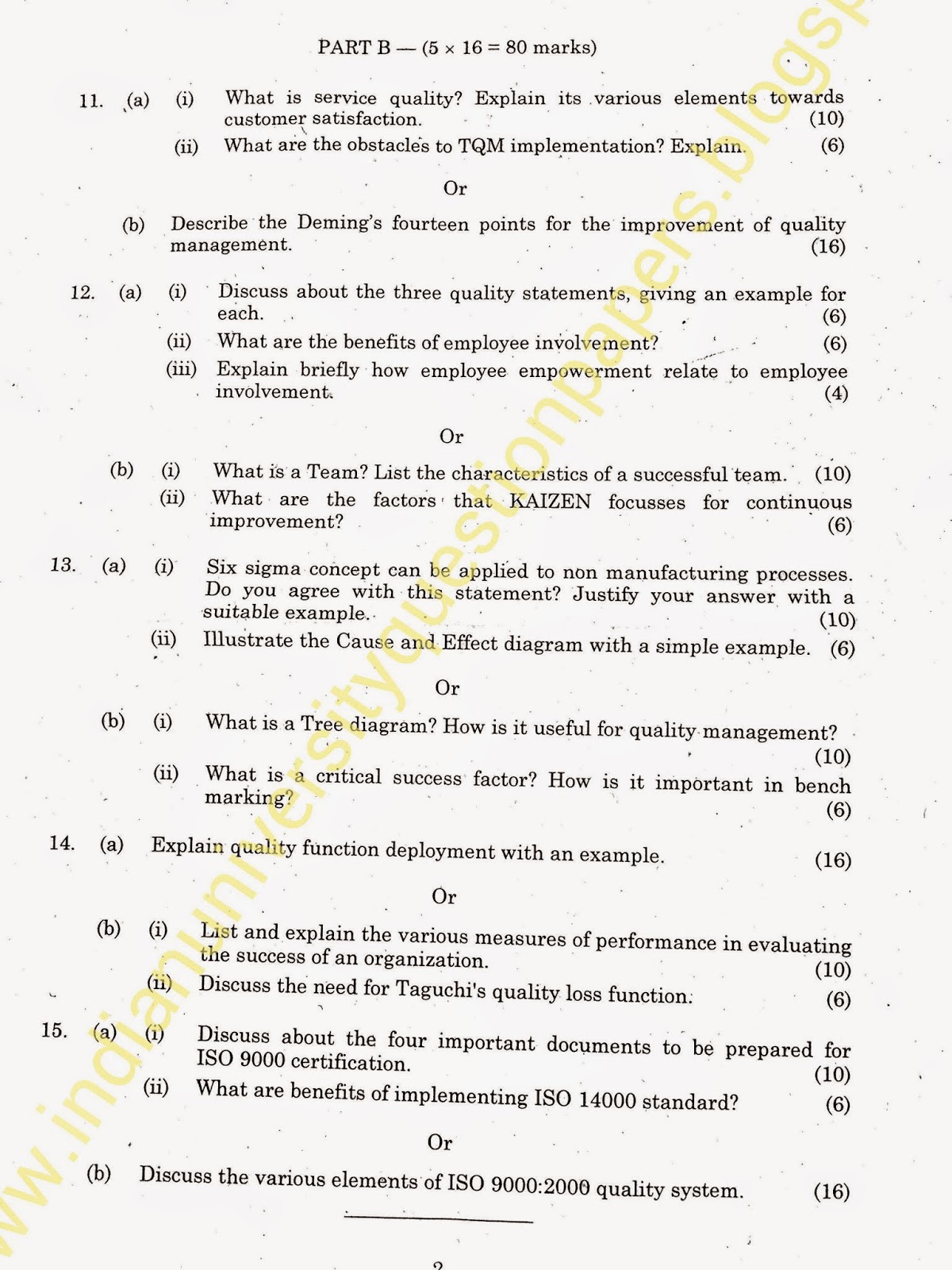ba9203 total quality management question papers ba9203 total quality management question papers