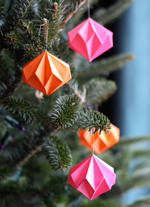 Origami diamond ornaments | How About Orange