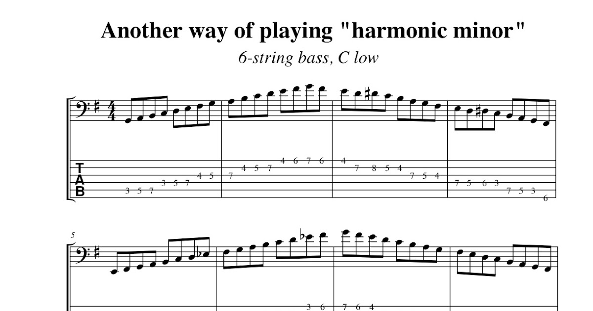 Jocko's Bass Tenor of Living 6string bass scales another way to think about "Harmonic Minor"