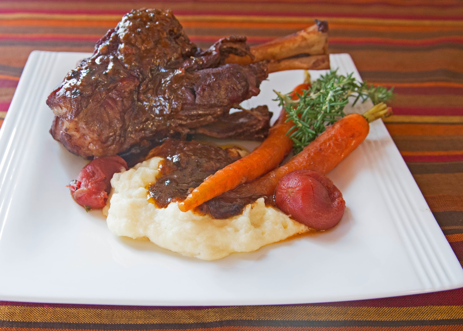 Tom and Anita Rosemary Braised Lamb Shanks and Easy Garlic Mashed