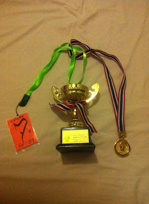 Koh Phangan Full Moon marathon trophy and medal