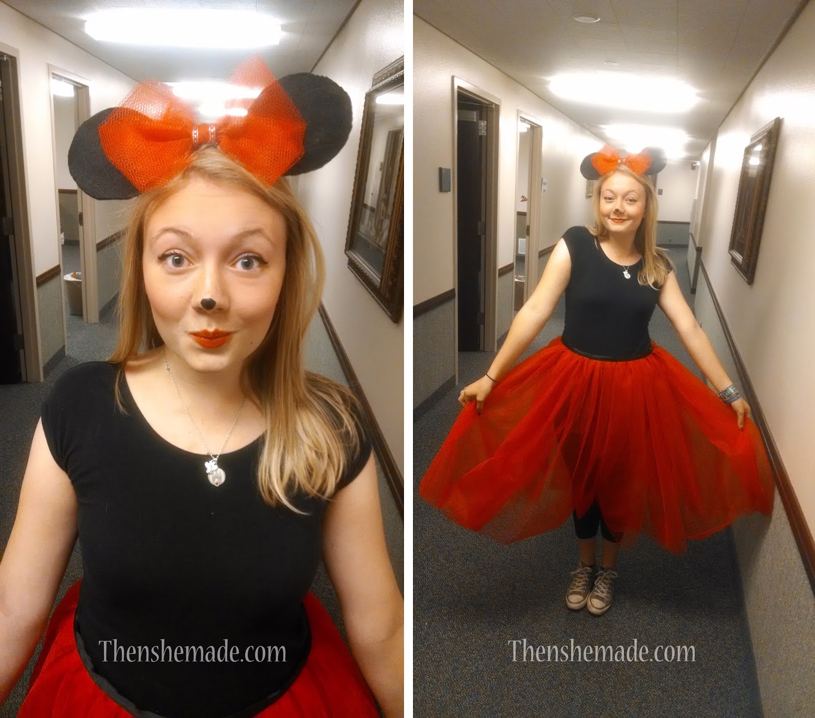 miss m as minnie mouse black tshirt with red tulle skirt i cant really take credit for this as she made her own costume but i helped a little