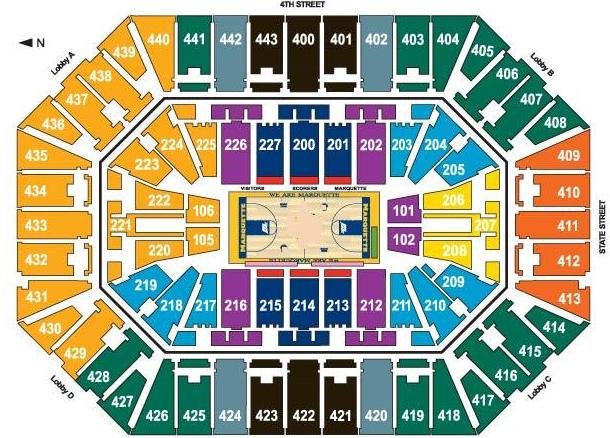Bradley Center Marquette Seating Chart