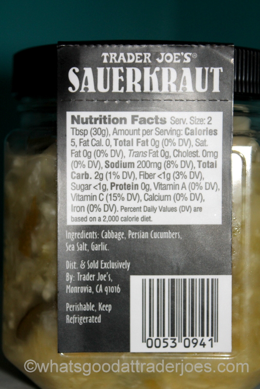 What's Good at Trader Joe's? Trader Joe's Sauerkraut with Pickled Persian Cucumbers