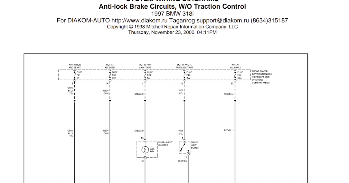 Wiring Diagrams and Free Manual Ebooks: 1997 BMW 318i Anti-lock Brake