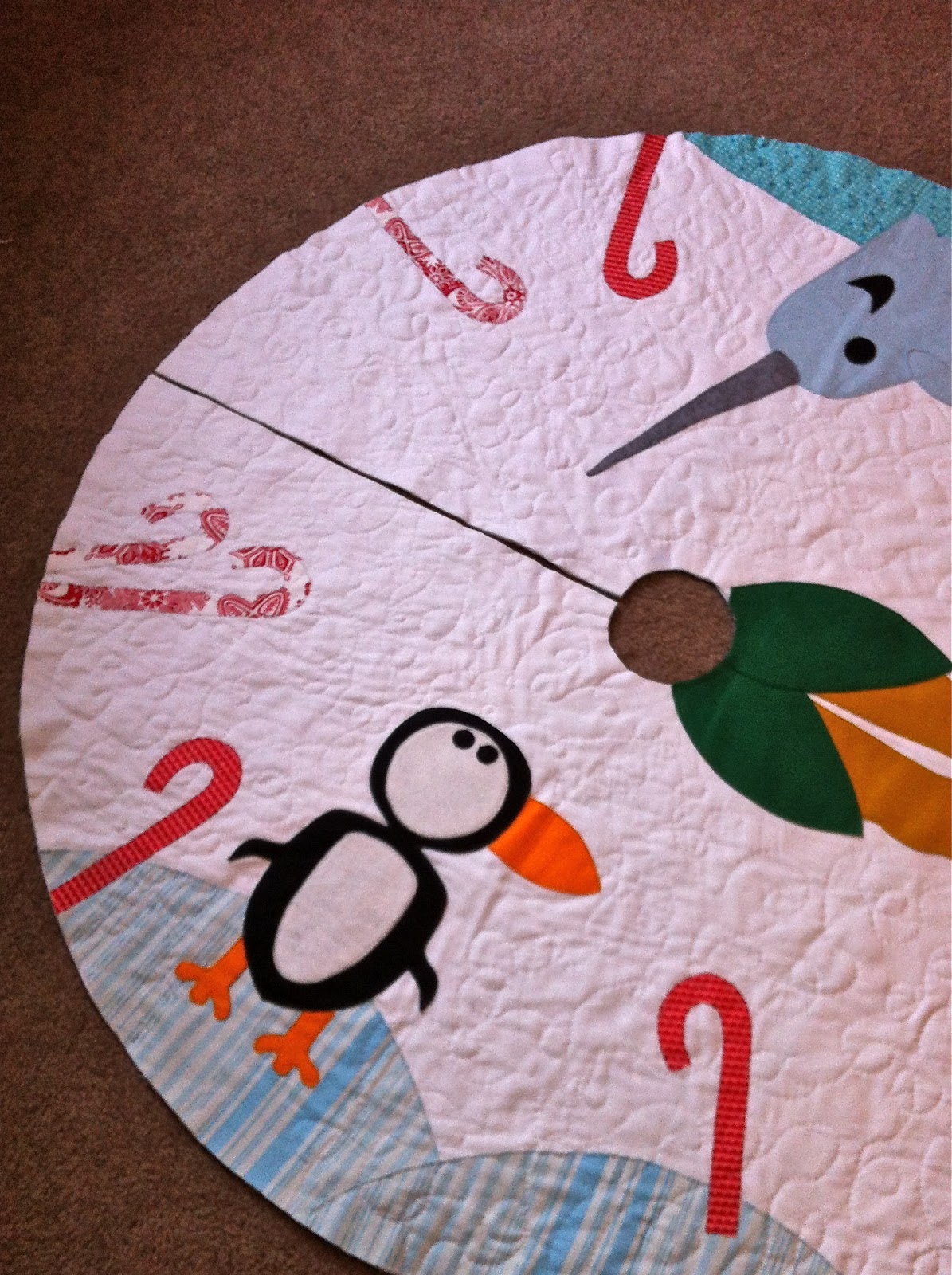 a little gray Buddy the Elf Tree Skirt Tutorial