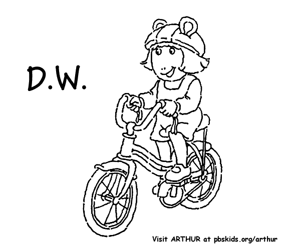 Coloring & Activity Pages: D.W. Riding a Bicycle