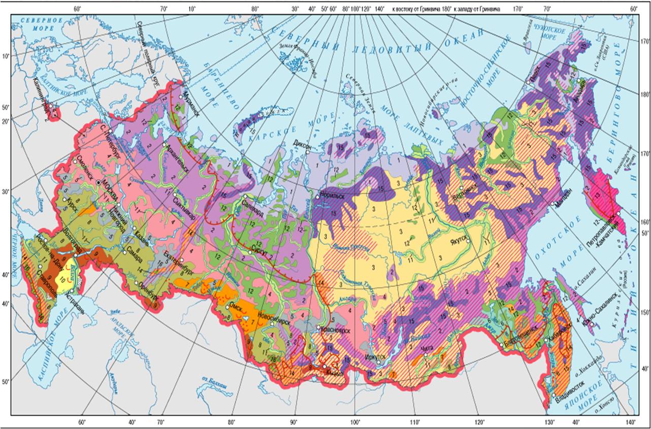 Контурная карта россии 8 класс сделана правильно рельеф тектоническое строение и полезные ископаемые