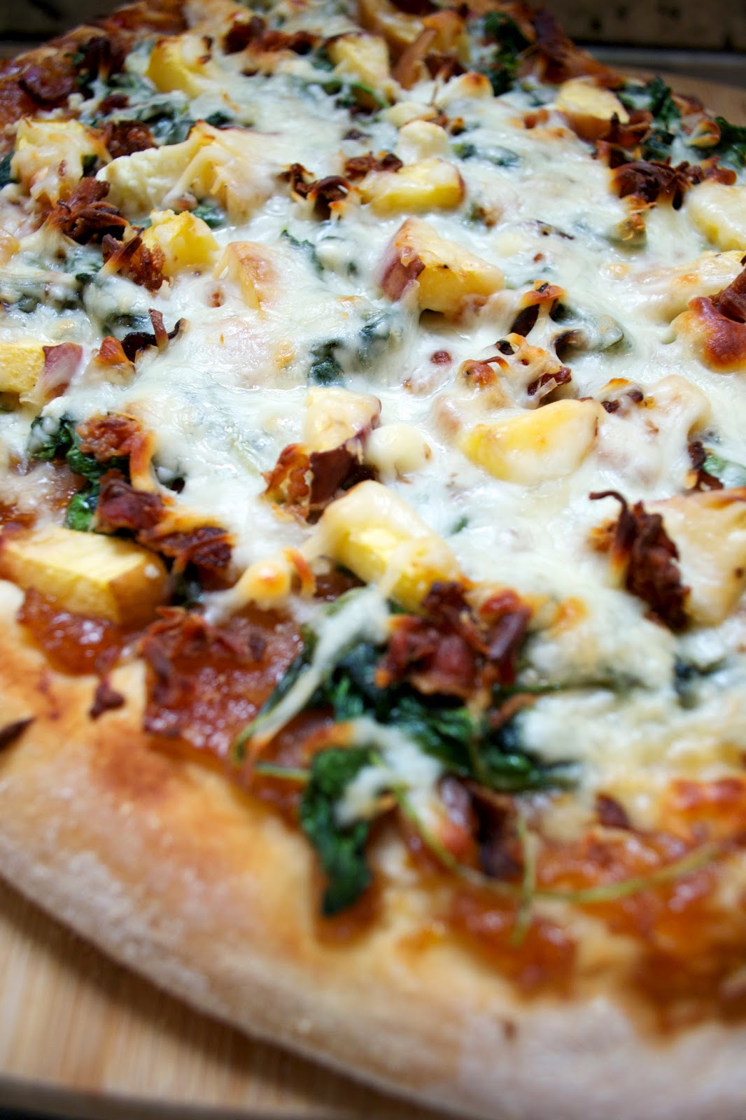 CK and Nate header Peach Chutney Pizza with Goat Cheese and Bacon