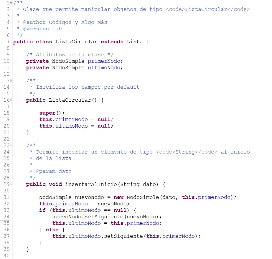 Codigos y algo mas Listas Circulares en JAVA