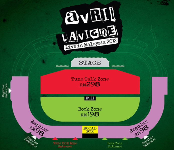 Avril Concert in KL layout plan
