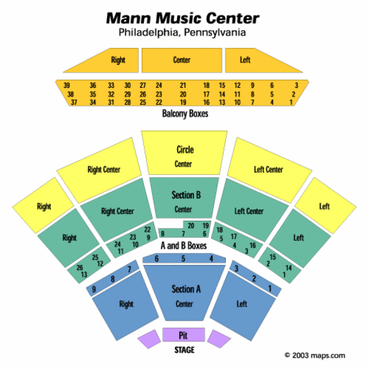 Mann Center Terrace Seating Chart