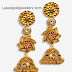 Intricate Floral Jhumkis in Traditional Enamel Work
