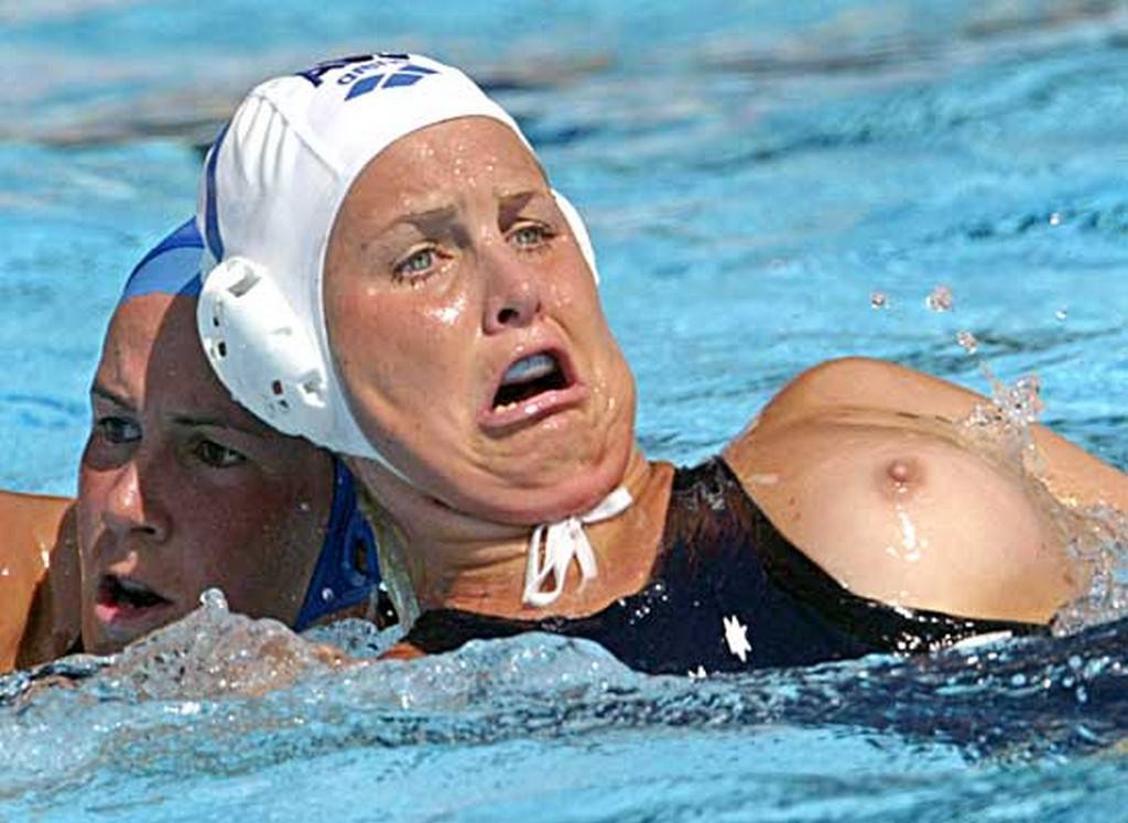 Women's Water Polo Nipple Slip Compilation, 100 Photos of Nipple Slipp...