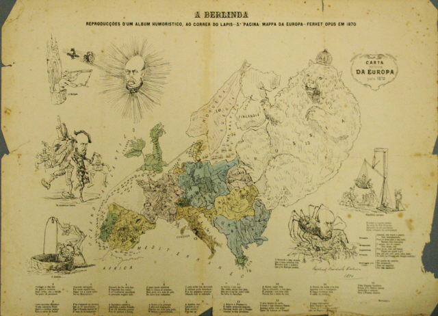 (curiosidades com Arte):Terceira folha da série "A Berlinda" (1870)-"Mapa da Europa"