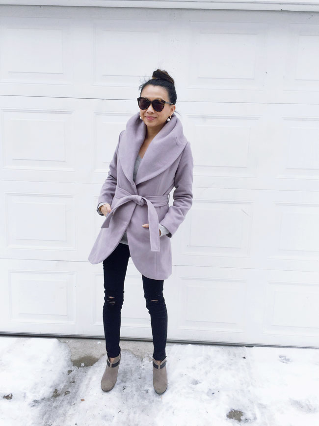 Gray Long Sleeve Lapel Coat - Style Steal