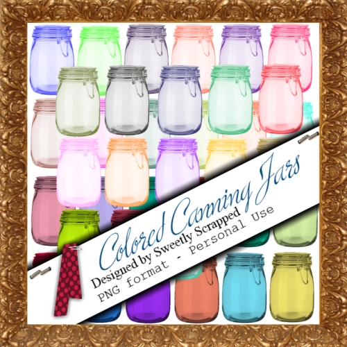 Sweetly Scrapped 38 Colored Canning Jars