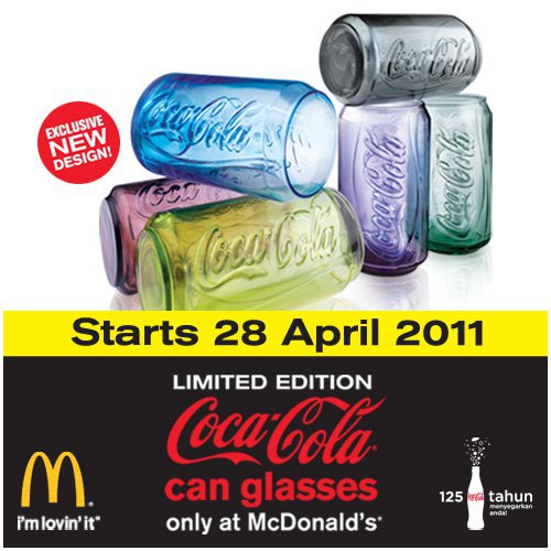 Mcdonald's Limited Edition Coca Cola Can Glass 2011 Here & There