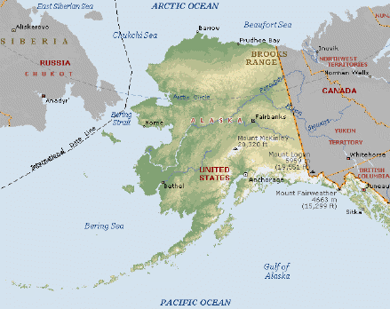 russia Map Alaska Bering Sea