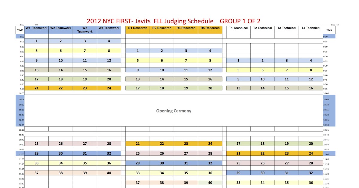 NORM'S ROBOTICS FLL Schedules Judging and Performance March 18, 2012