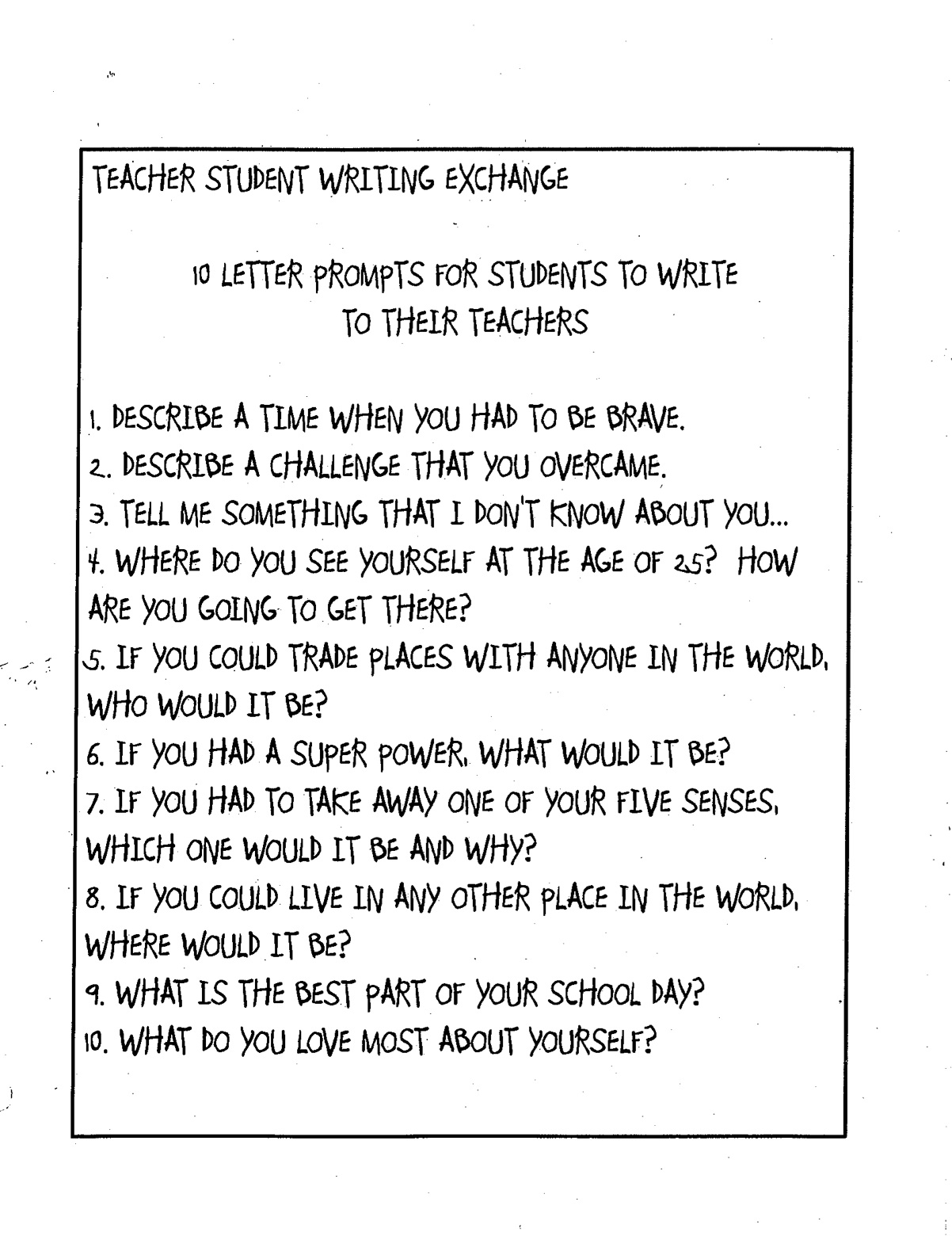 Letter journal prompts image