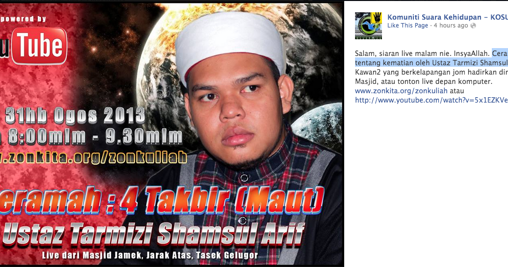 LIVE: Ceramah Tentang Kematian Oleh Ustaz Tarmizi Shamsul ...