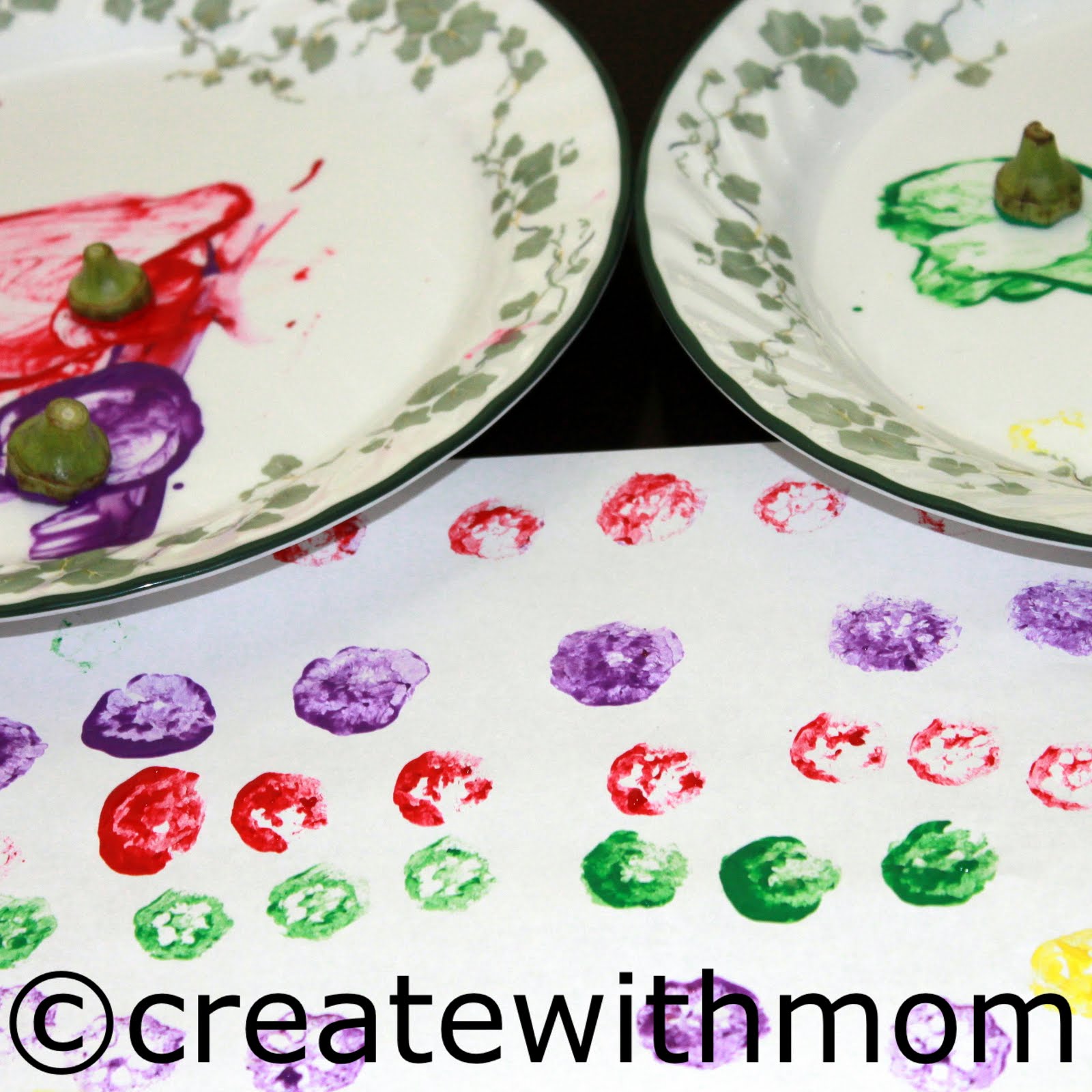 Create With Mom How we used Okra for painting