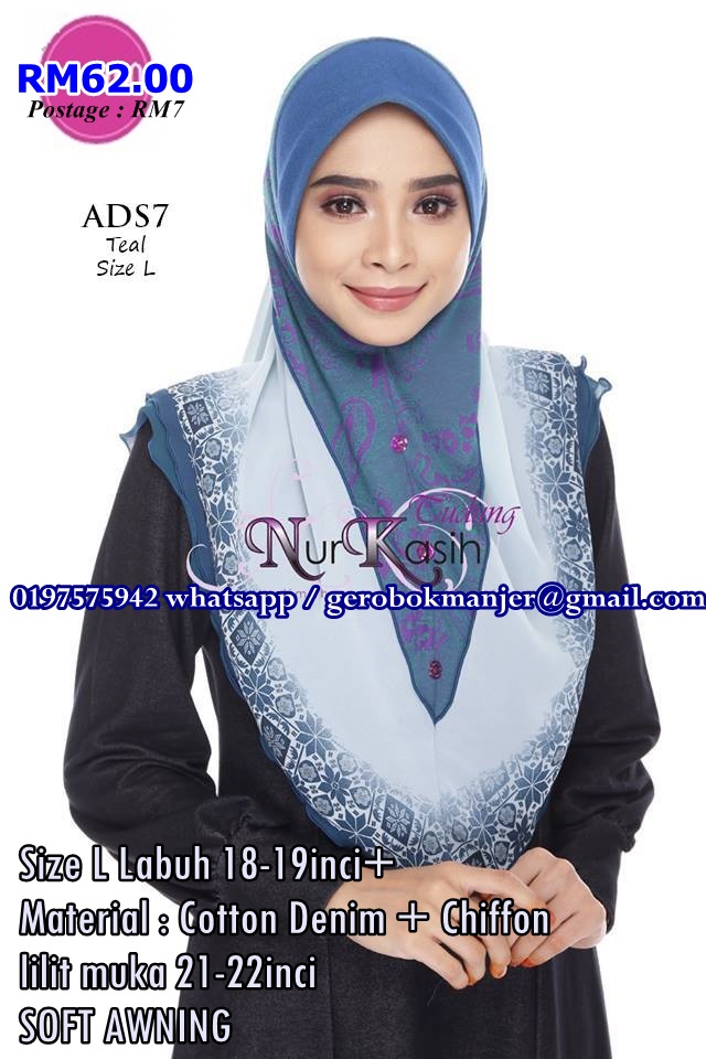 TUDUNG SOFT AWNING ADRESIA NURKASIH SAIZ L