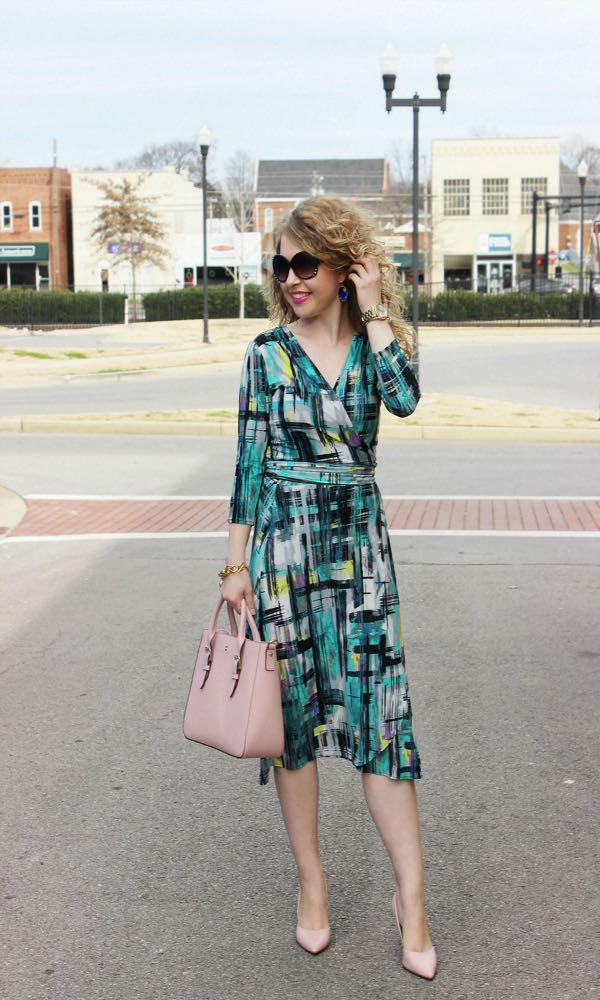 Karina Dresses- Wrap Dress Wrap Dress in aqua painted plaid