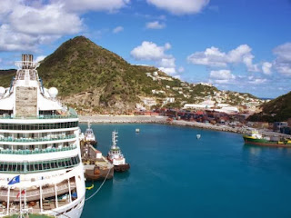 Philipsburg the main town in Sint Maarten