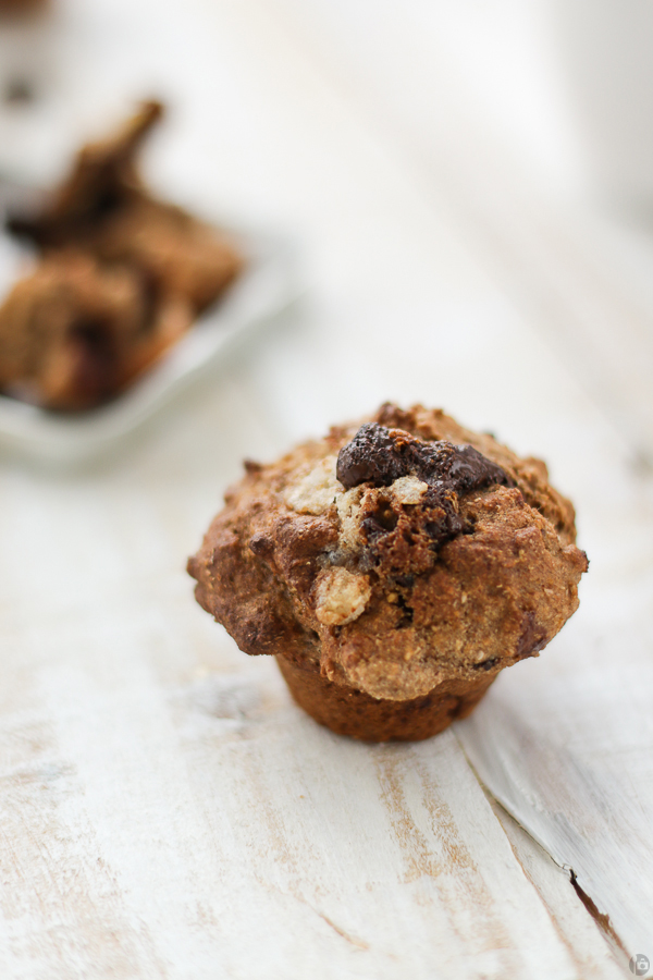 Pear, Dried Fig and Dark Chocolate Muffin