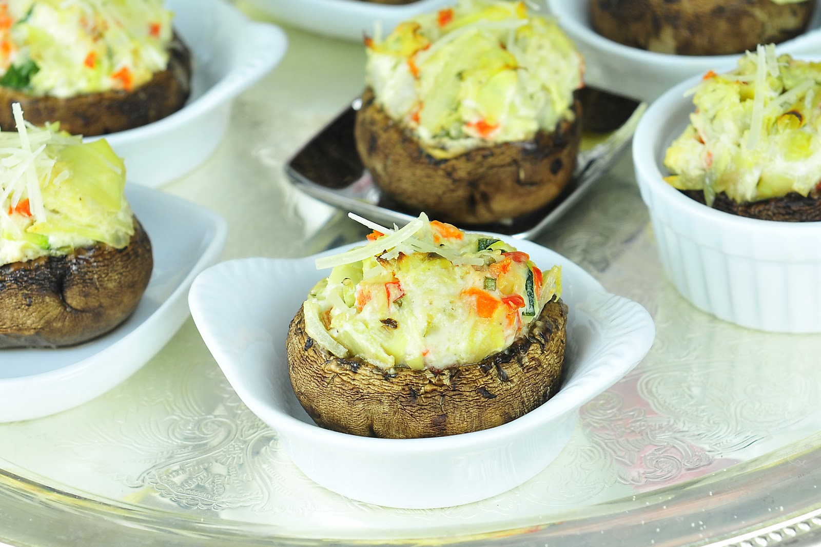 Simply Gourmet Artichoke and Goat Cheese Mushroom Caps