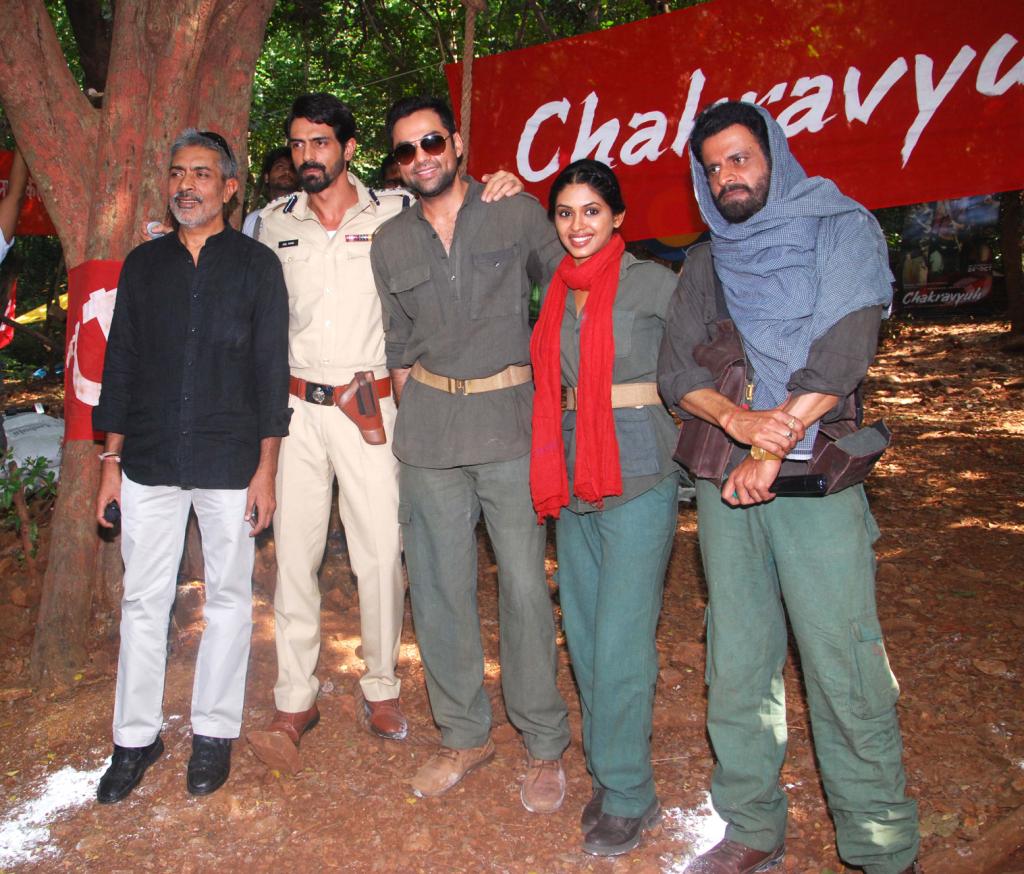Prakash Jha, Arjun Rampal, Abhay Deol at promotion of movie 'Chakravyuh