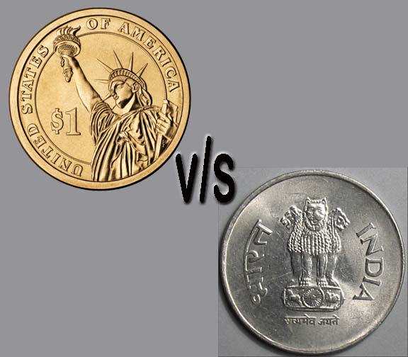 1 us dollar into indian rupees