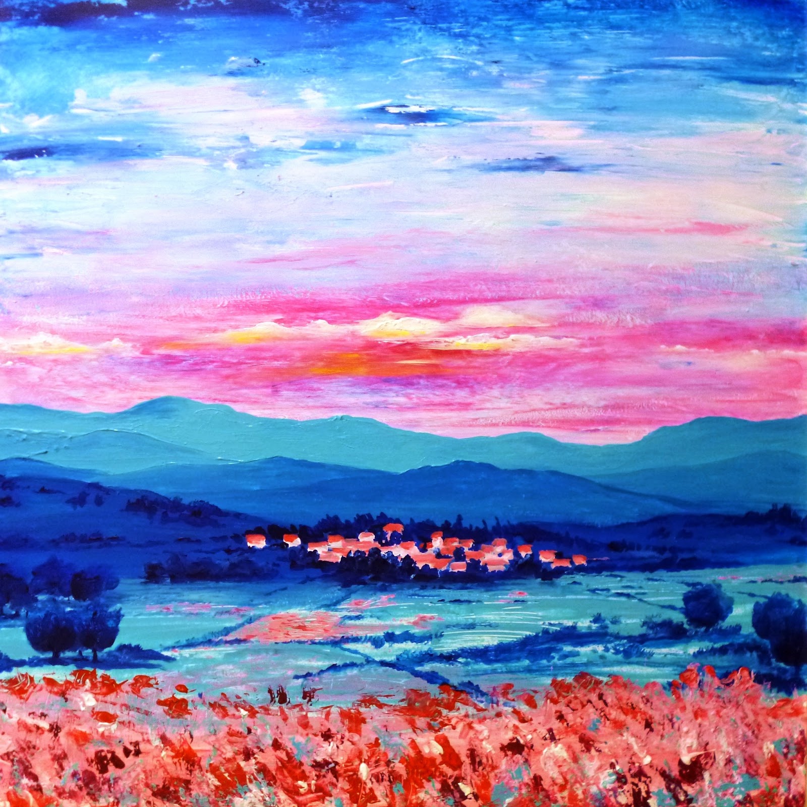 Blue landscape Carlos Printe Art journal