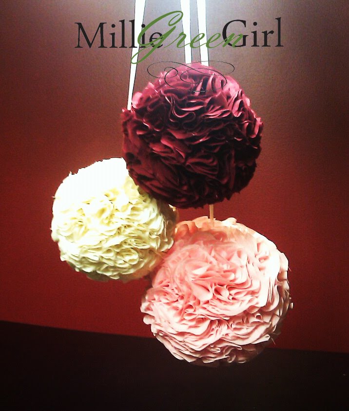 kraftymillie Large Fabric pom poms