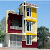 Tamilnadu style 3 storey house elevation
