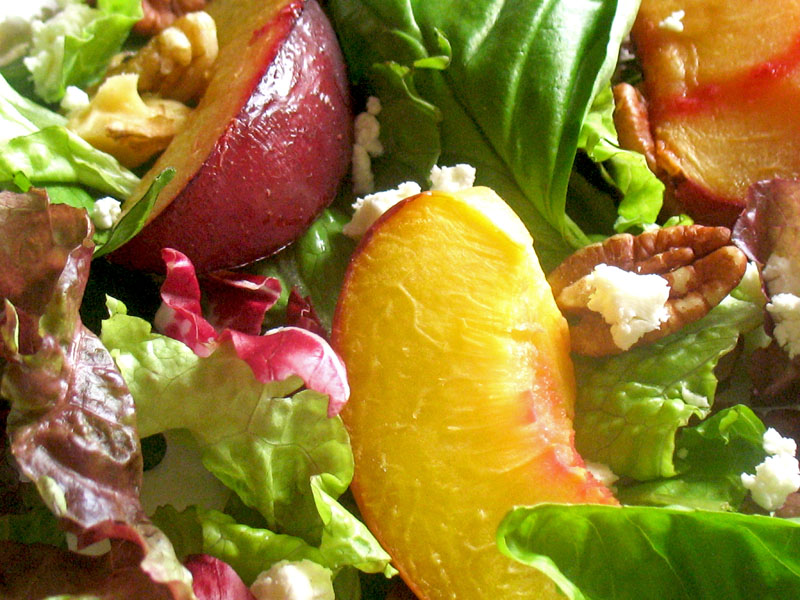 Roasted Fruit Salad with Creamy Goat Cheese Dressing Lisa's Kitchen Vegetarian Recipes