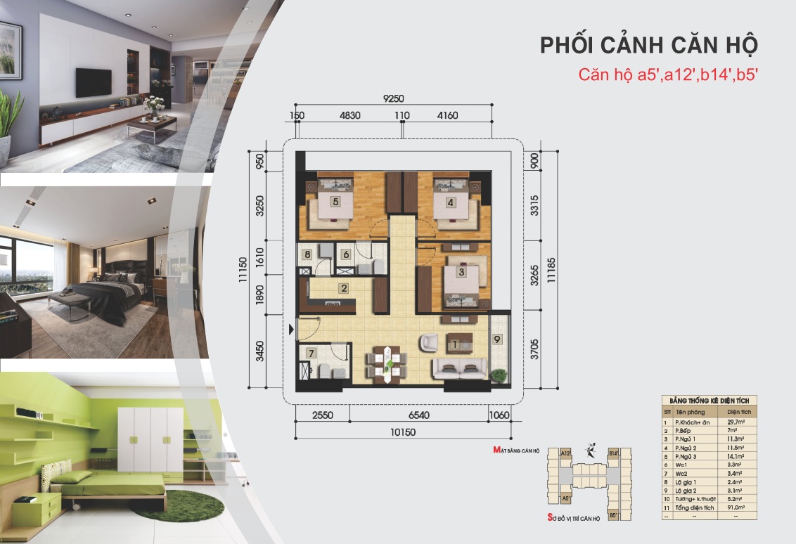 Thiết kế căn hộ a5', a12', b14', b5' Thiết kế căn hộ a5', a12', b14', b5'