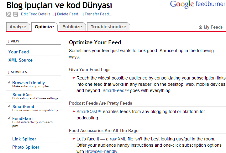 blogger feedburner kurulumu blogger feedburner ayarları