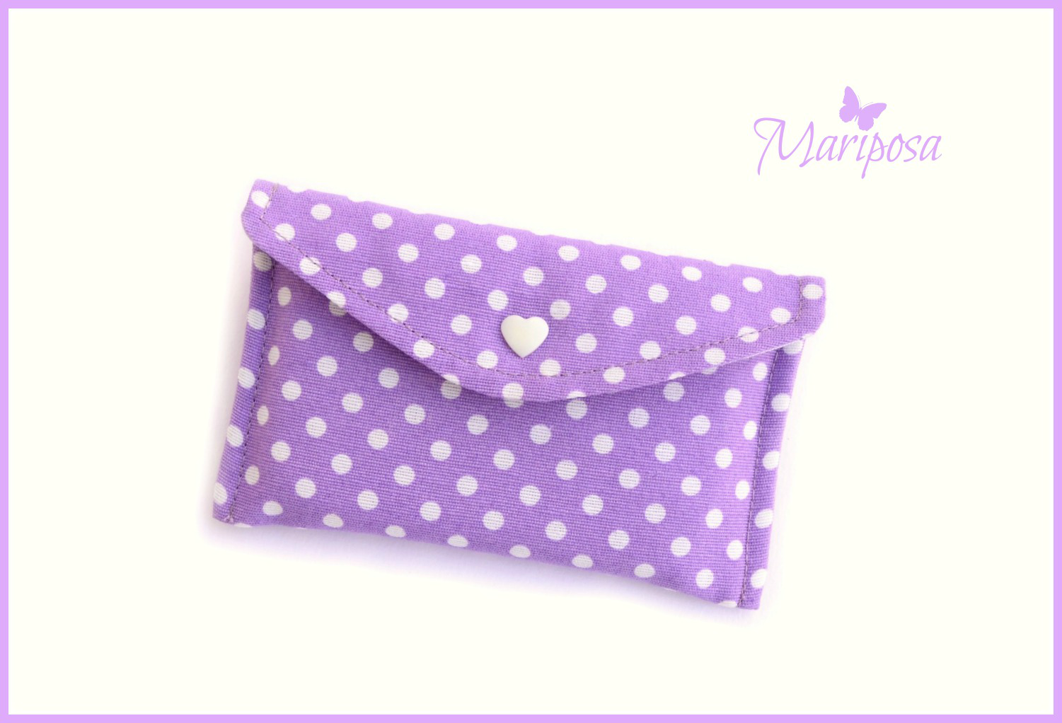 Portacellulare-lilla-pois-handmade Portacellulare-lilla-pois-handmade