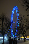 view of London Eye at night. Dougie and I were supping G&Ts in the bar of . (london )