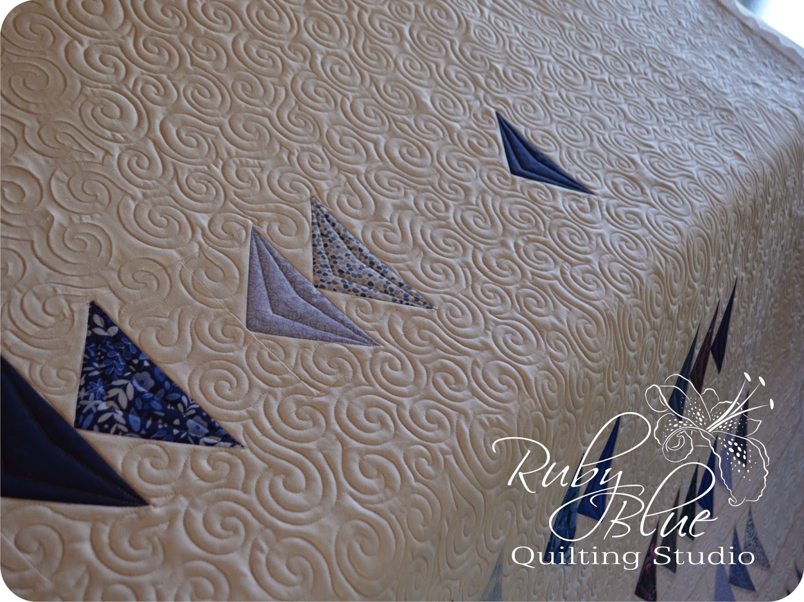 Ruby Blue Quilting Studio Machine Quilting Flying Geese