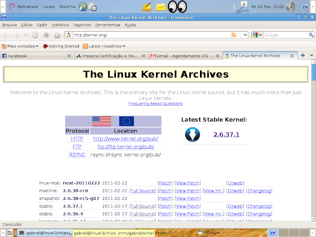 site kernel visto pelo iceweasel (para demonstrar como é em modo gráfico e como será em modo texto)