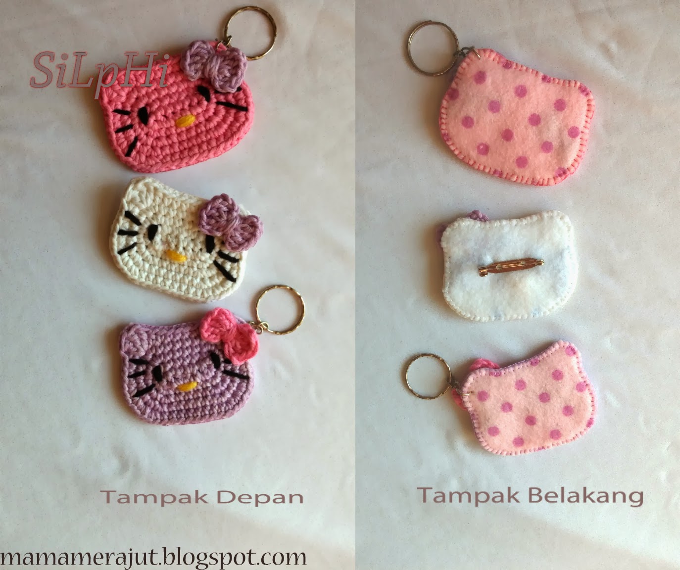 Mama Merajut: Crochet Hello Kitty Brooch and Keychain
