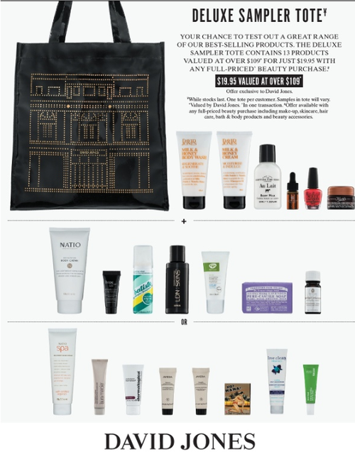 In Tents Beauty David Jones Deluxe Sampler Tote