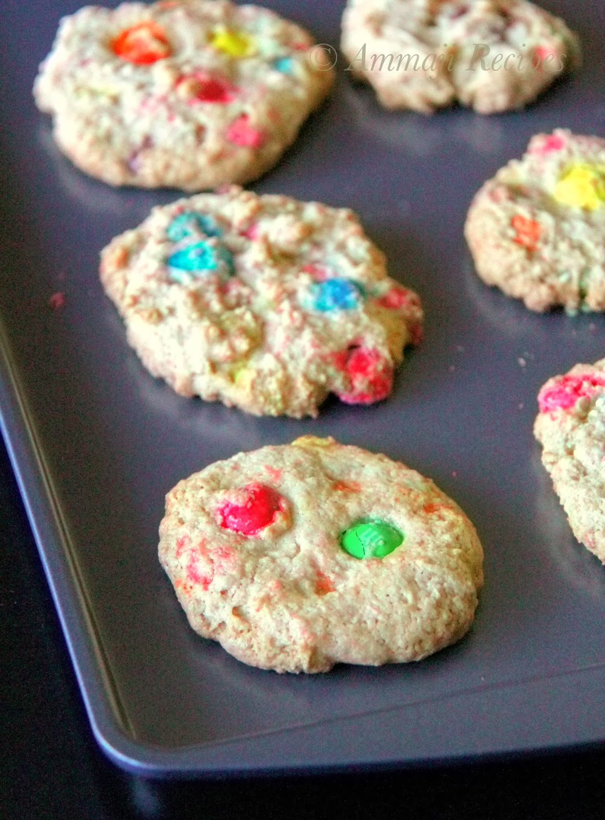 Eggless M&M Cookies | Indian Food Recipes | Ammaji Kitchen