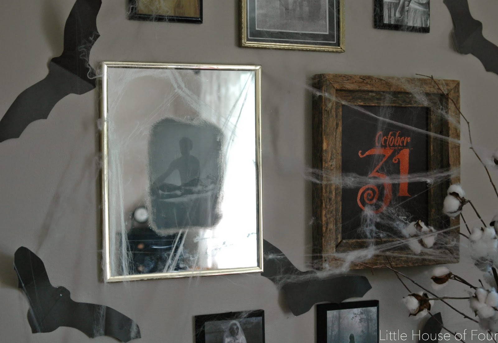 DIY Spooky Halloween Mirror and Gallery Wall Little House of Four
