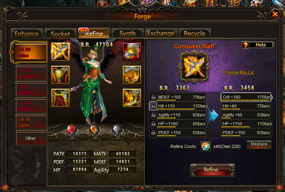 League of Angels Equipment Refining